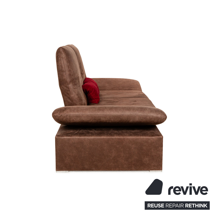 Koinor Houston Leder Stoff Zweisitzer Braun Rot manuelle Funktion Sofa Couch