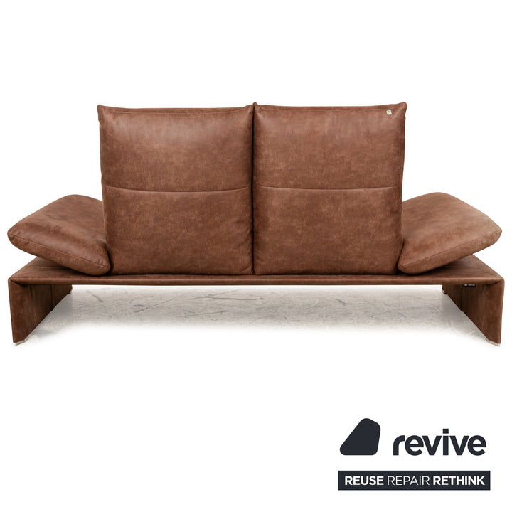 Koinor Houston Leder Stoff Zweisitzer Braun Rot manuelle Funktion Sofa Couch