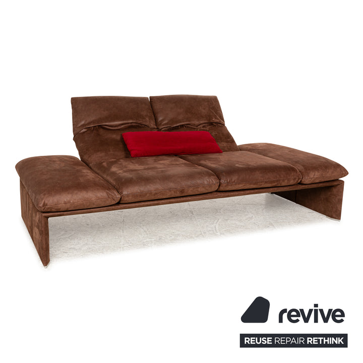Koinor Houston Leder Stoff Zweisitzer Braun Rot manuelle Funktion Sofa Couch