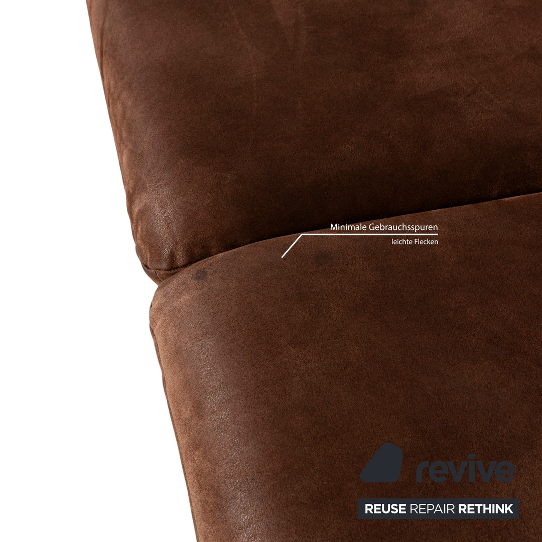 Koinor Houston Leder Stoff Zweisitzer Braun Rot manuelle Funktion Sofa Couch