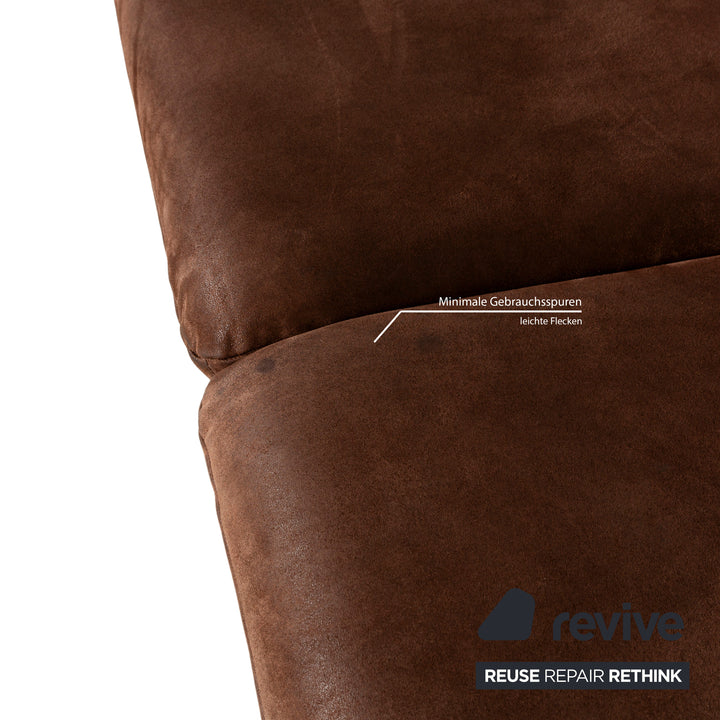 Koinor Houston Leder Stoff Zweisitzer Braun Rot manuelle Funktion Sofa Couch