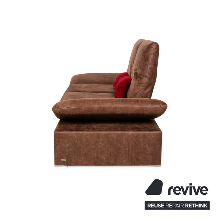 Koinor Houston Leder Stoff Zweisitzer Braun Rot manuelle Funktion Sofa Couch
