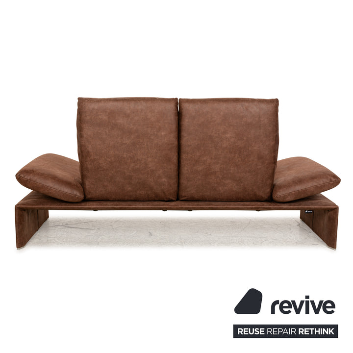 Koinor Houston Leder Stoff Zweisitzer Braun Rot manuelle Funktion Sofa Couch