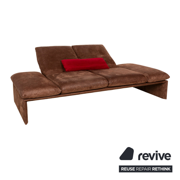 Koinor Houston Leder Stoff Zweisitzer Braun Rot manuelle Funktion Sofa Couch