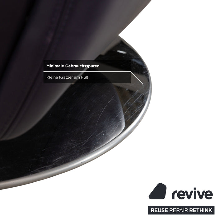 Fauteuil pivotant en cuir Koinor Interio violet aubergine