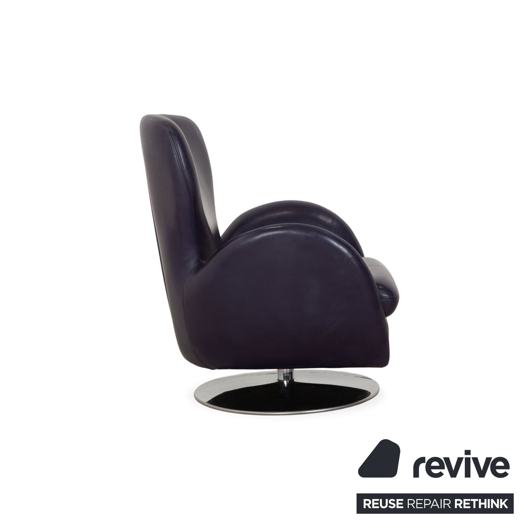 Koinor Interio Leder Sessel Lila Aubergine Drehfunktion