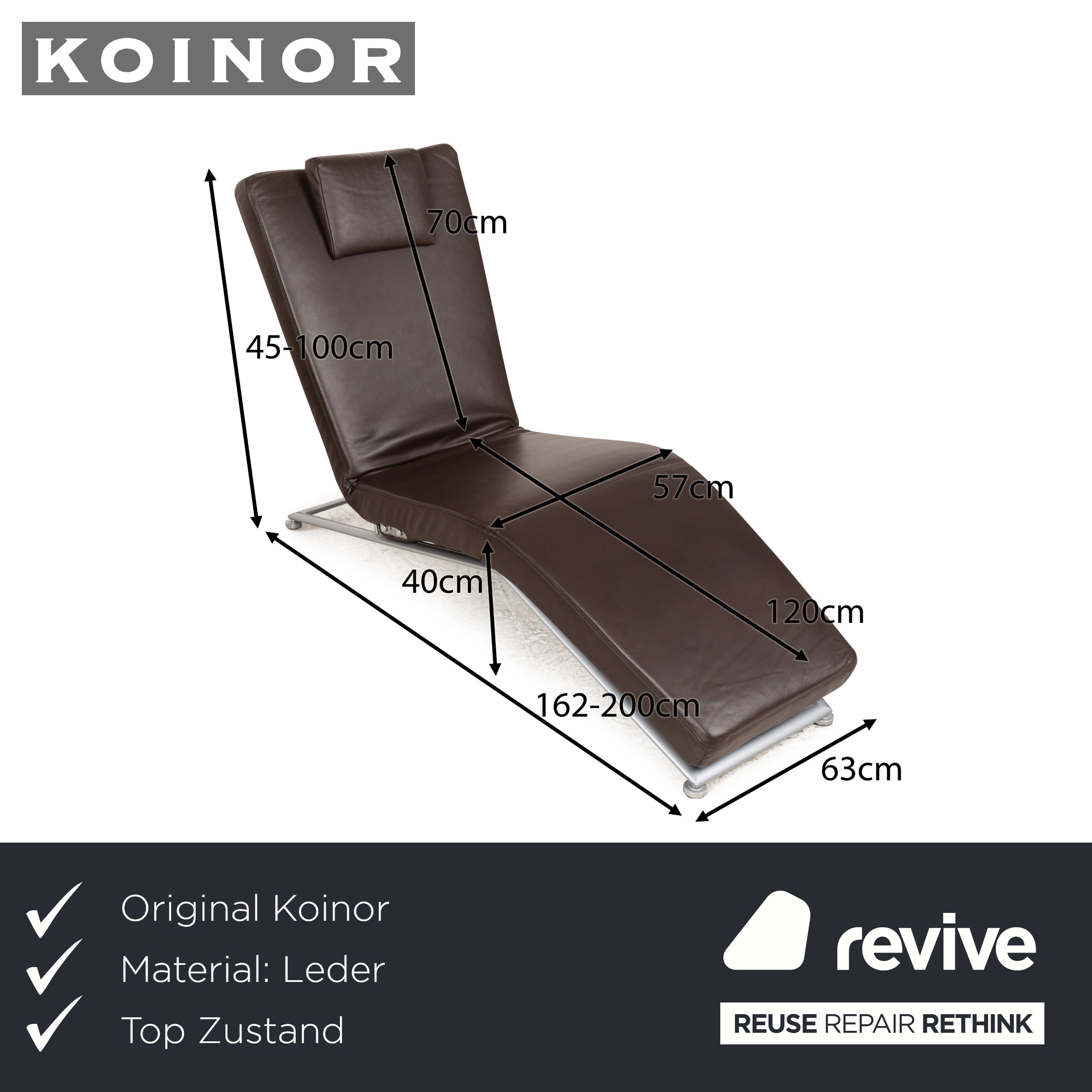 Koinor Jeremiah Leder Liege Braun manuelle Funktion