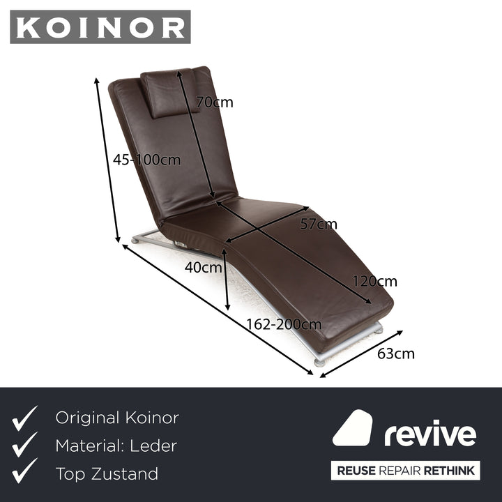 Koinor Jeremiah Leather Lounger Brown manual function