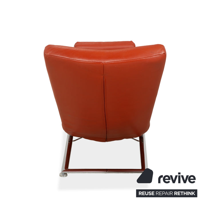 Koinor Jeremiah Chaise longue en cuir Orange Rouge fonction manuelle