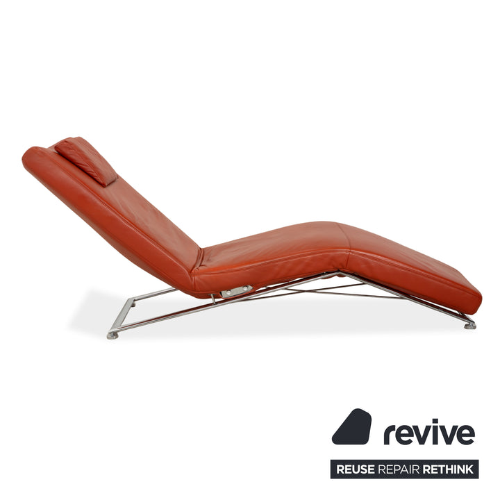 Koinor Jeremiah Chaise longue en cuir Orange Rouge fonction manuelle