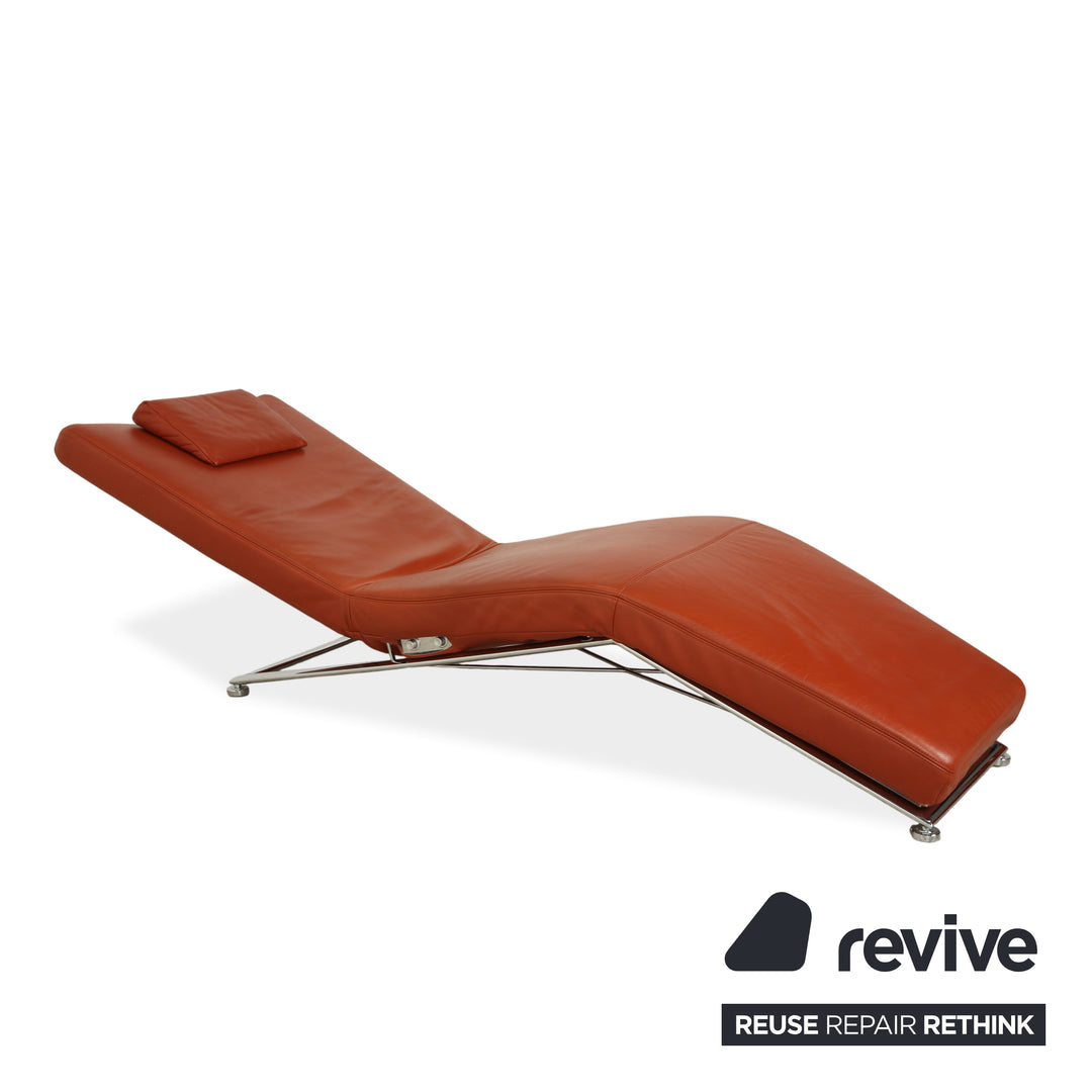 Koinor Jeremiah Chaise longue en cuir Orange Rouge fonction manuelle
