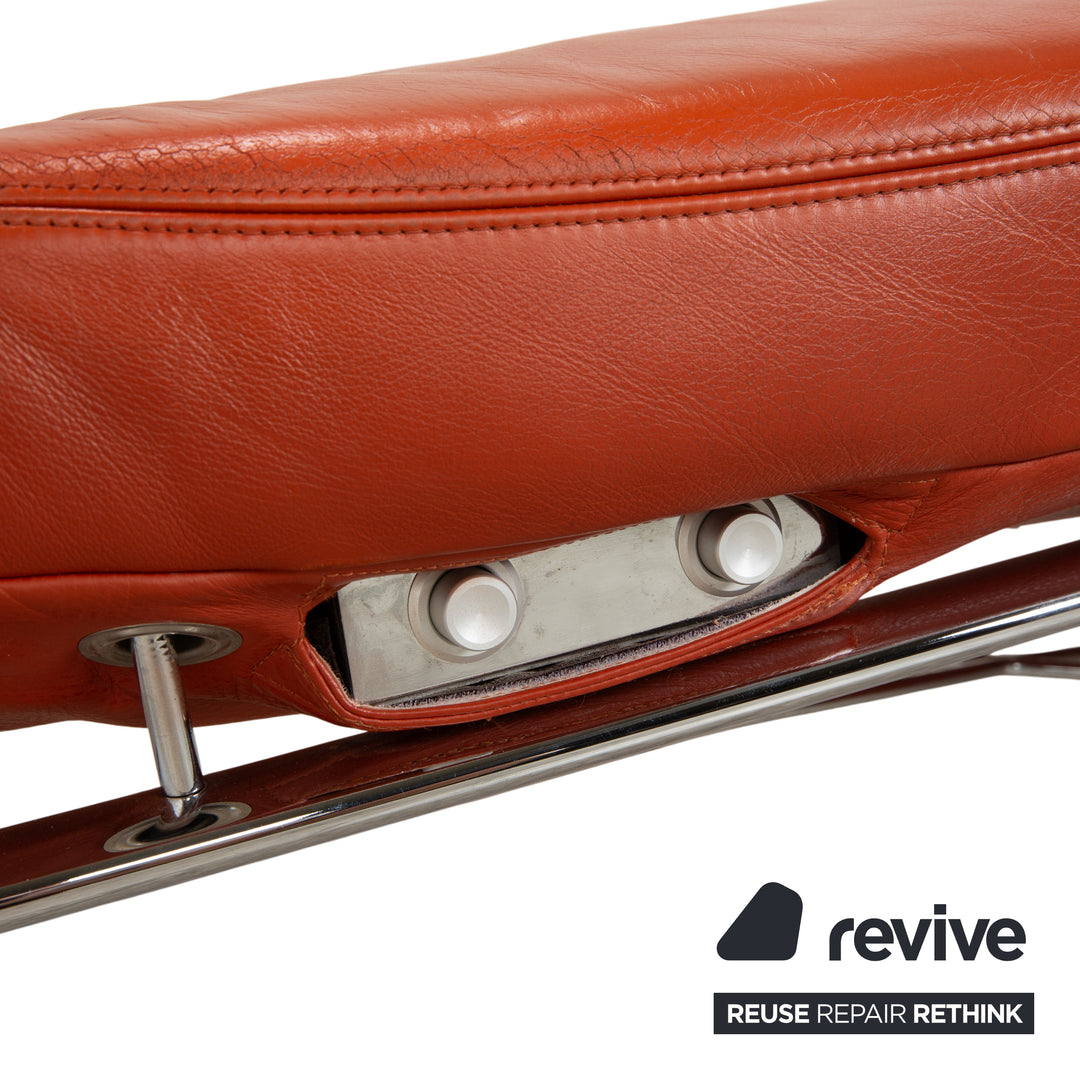 Koinor Jeremiah Chaise longue en cuir Orange Rouge fonction manuelle