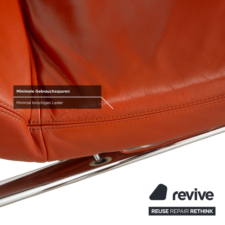 Koinor Jeremiah Chaise longue en cuir Orange Rouge fonction manuelle