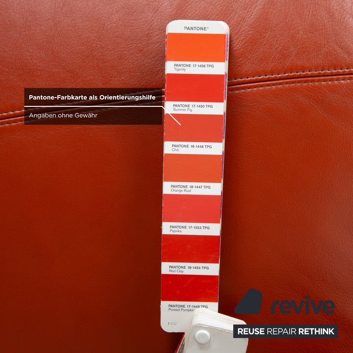 Koinor Jeremiah Chaise longue en cuir Orange Rouge fonction manuelle