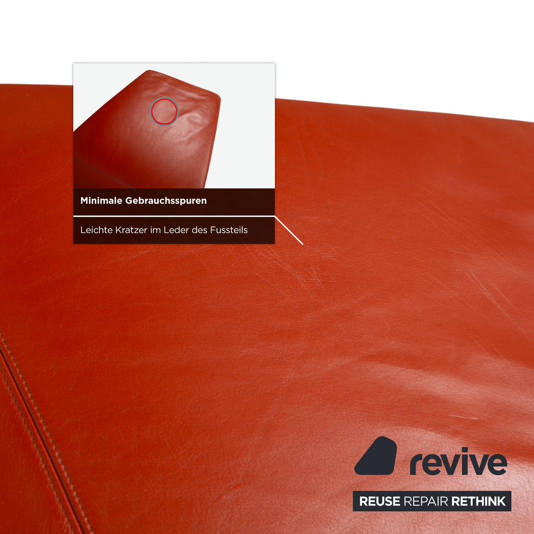 Koinor Jeremiah Chaise longue en cuir Orange Rouge fonction manuelle