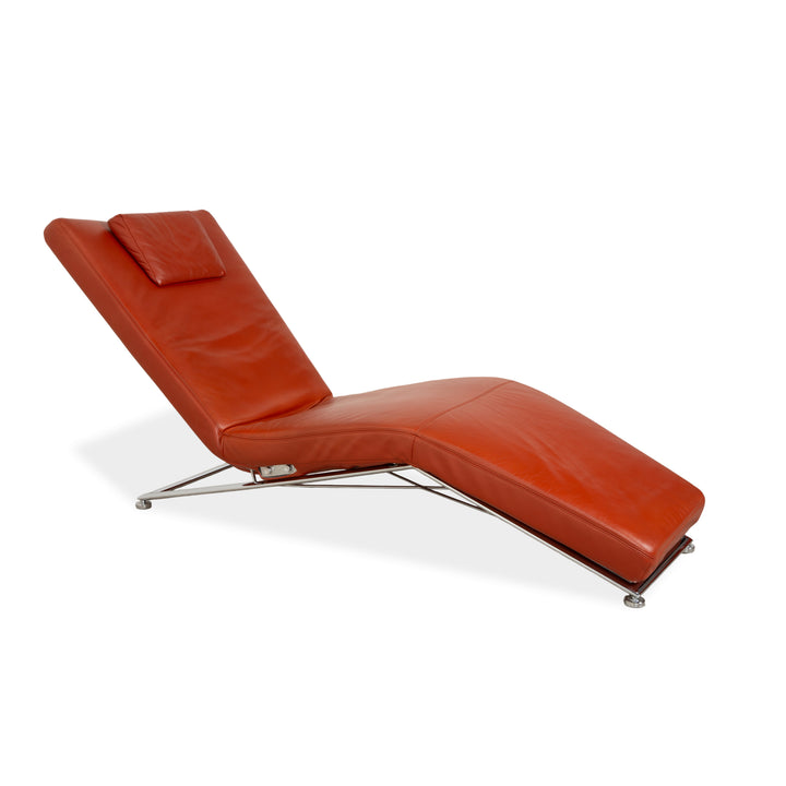 Koinor Jeremiah Chaise longue en cuir Orange Rouge fonction manuelle