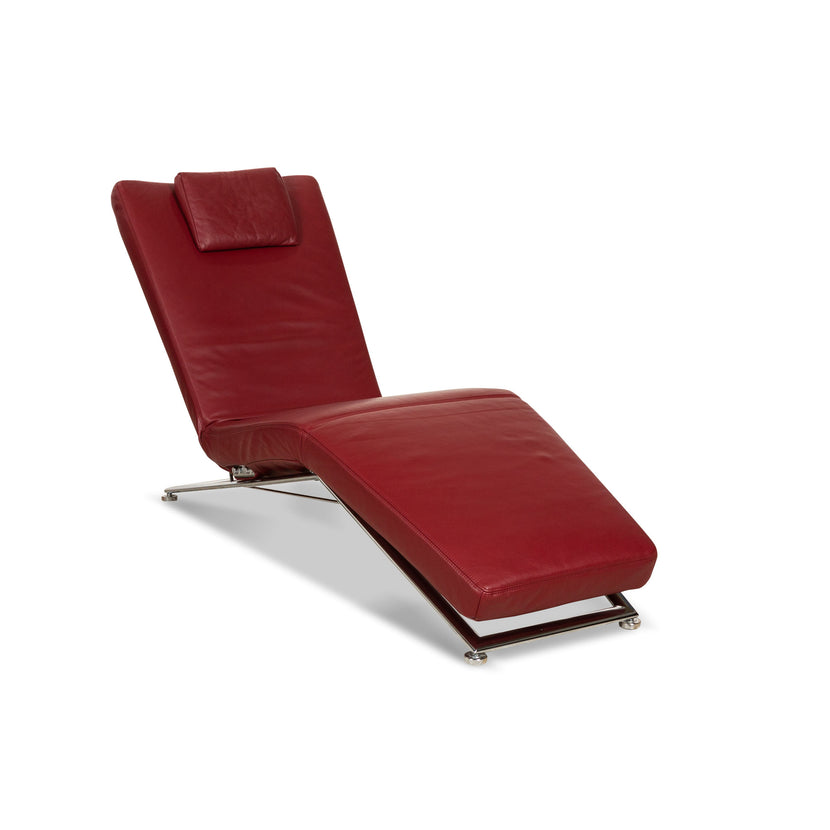 Koinor Jeremiah Leather Lounger Rouge fonction manuelle