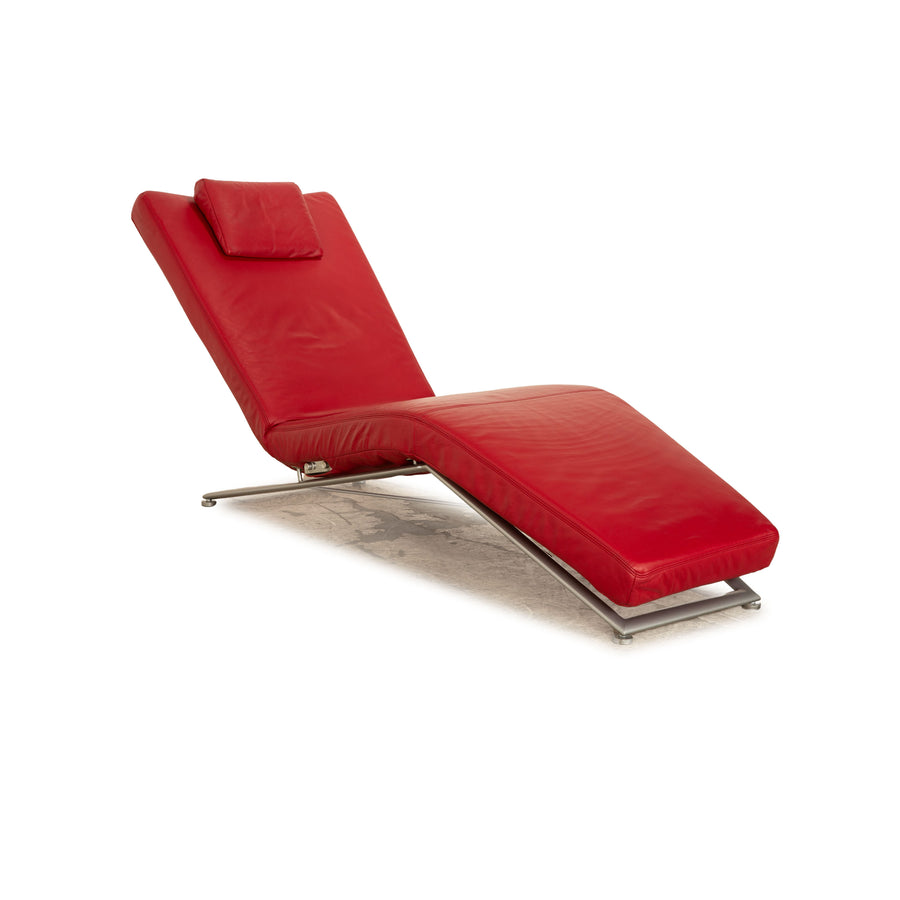 Koinor Jeremiah leather lounger red manual function relaxation function reclining function