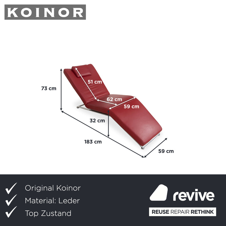 Koinor Jeremiah Leder Liege Rot manuelle Funktion