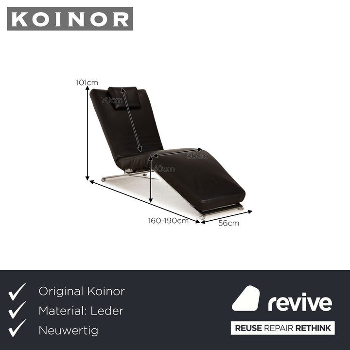 Koinor Jeremiah Leder Liege Schwarz manuelle Funktion