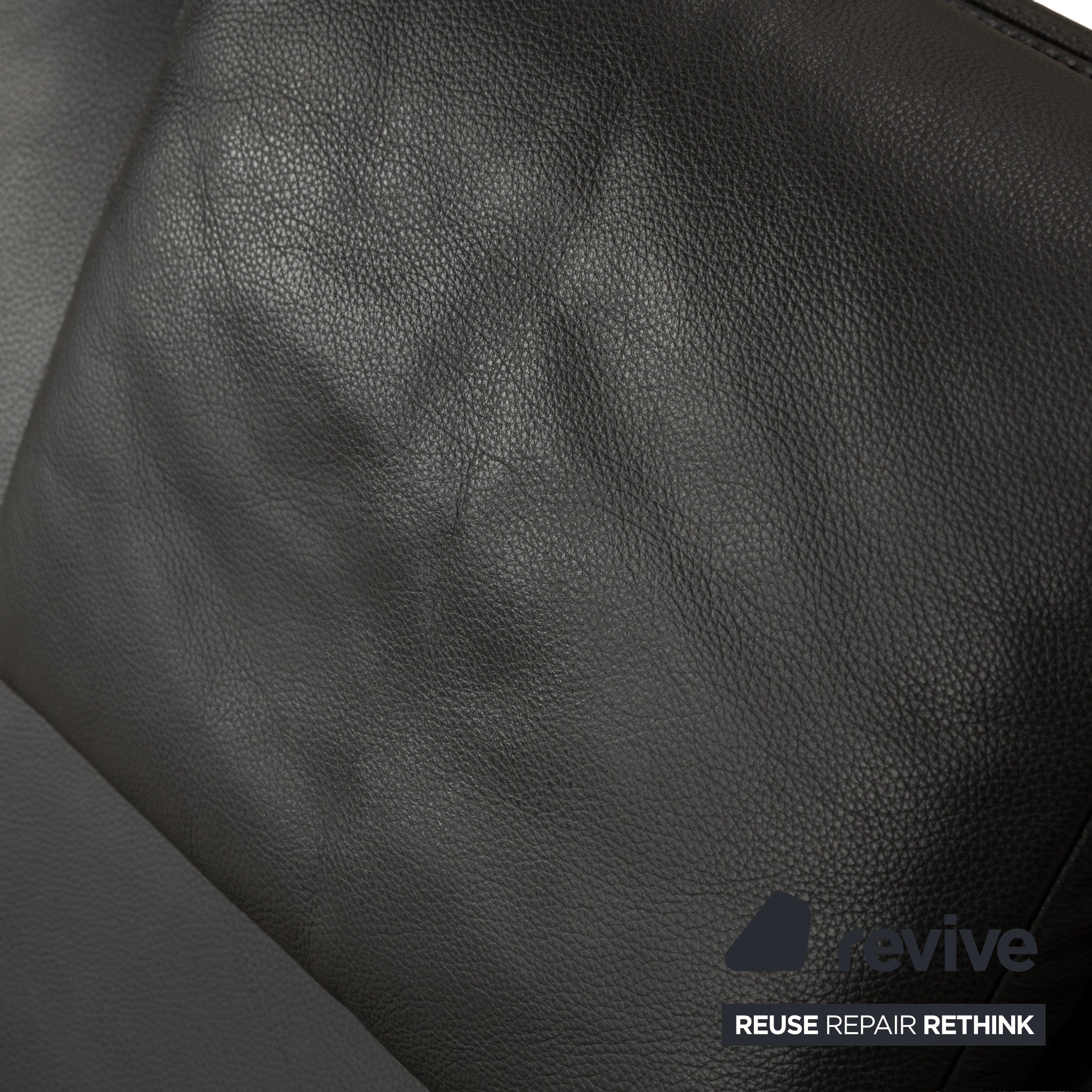 Koinor Jeremiah Chaise Longue en Cuir Noir Fonction Manuelle