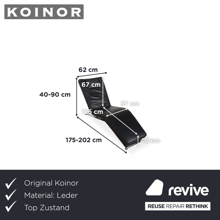 Koinor Jeremiah Leder Liege Schwarz Manuelle Funktion