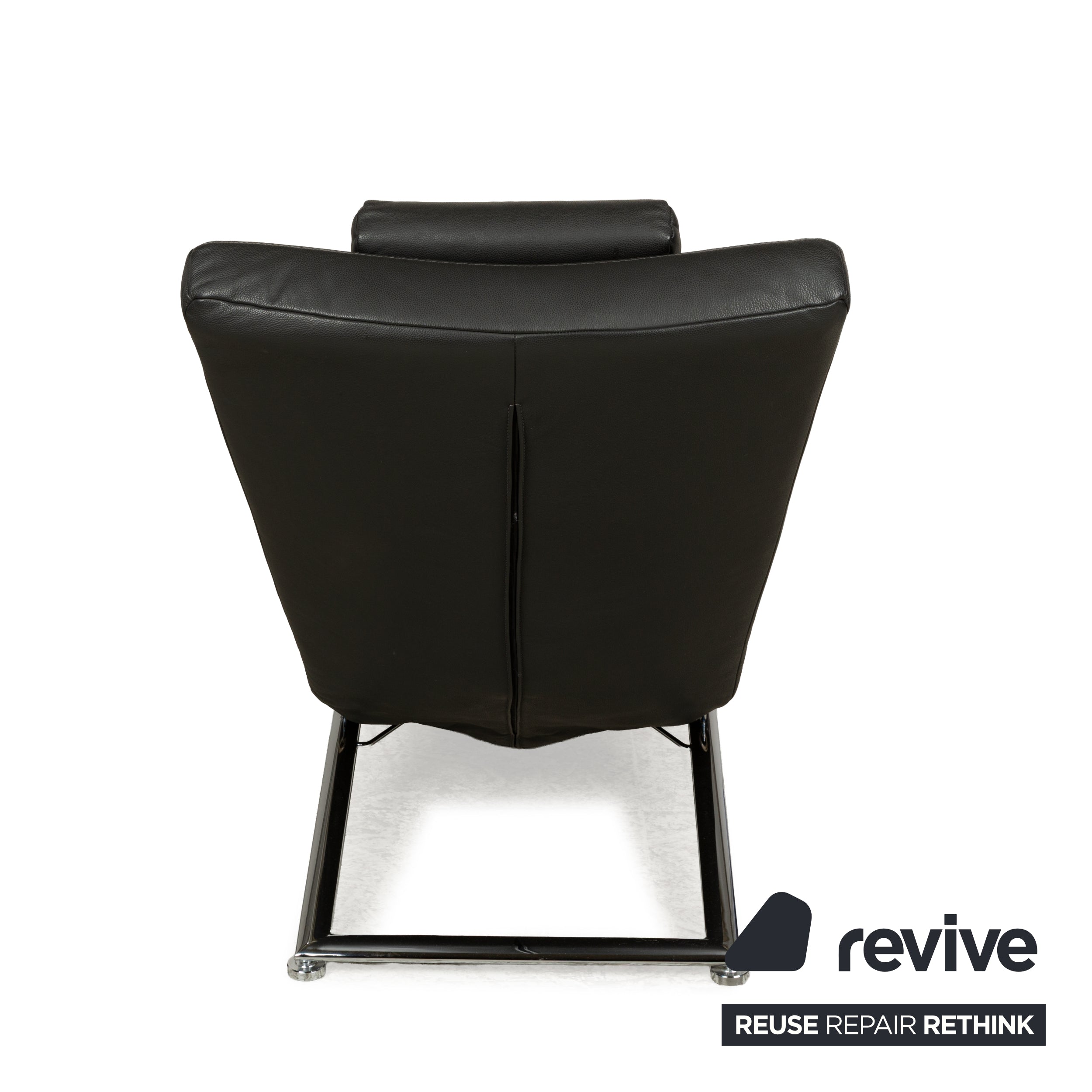 Koinor Jeremiah Chaise Longue en Cuir Noir Fonction Manuelle