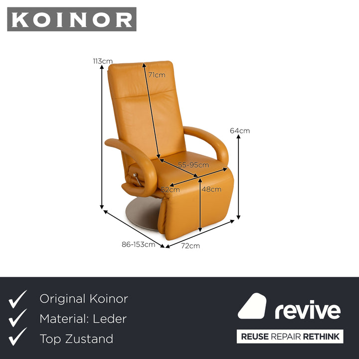 Koinor Jipsy Leder Sessel Gelb manuelle Funktion