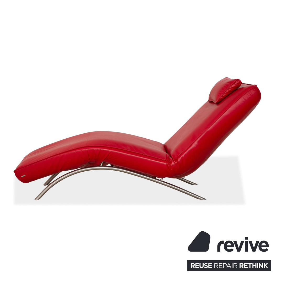 Koinor Jonas Leather Lounger Red electric function