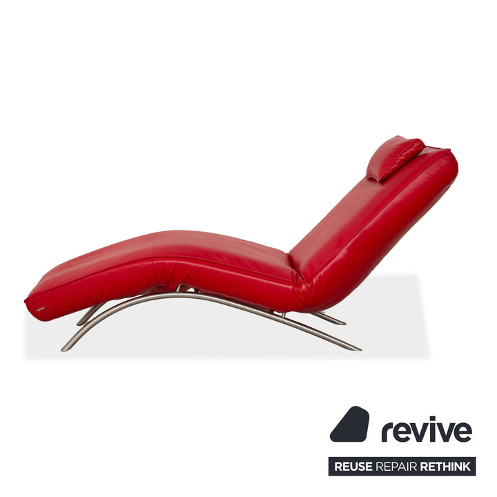 Koinor Jonas Leather Lounger Red electric function