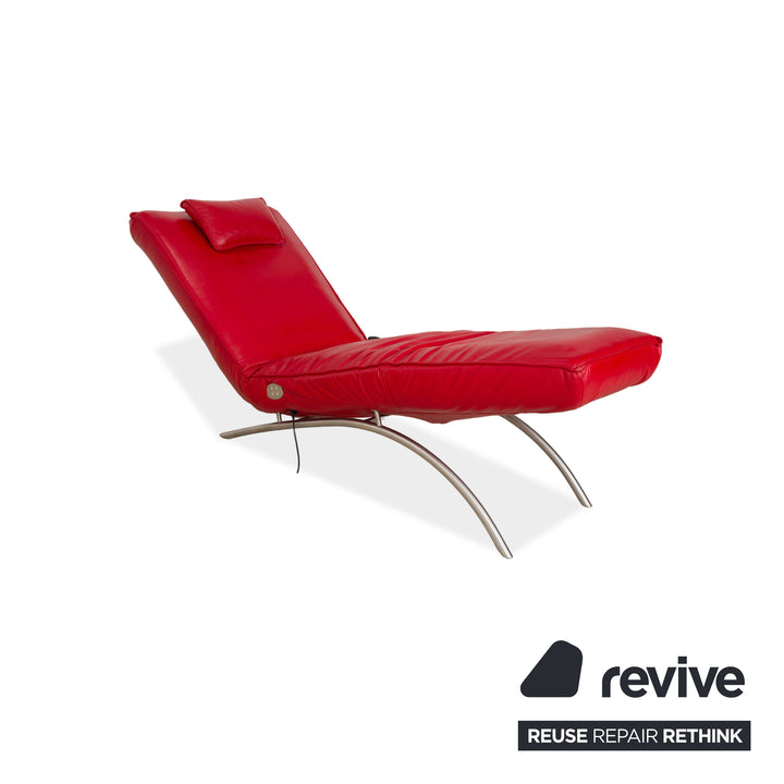 Koinor Jonas Leather Lounger Red electric function