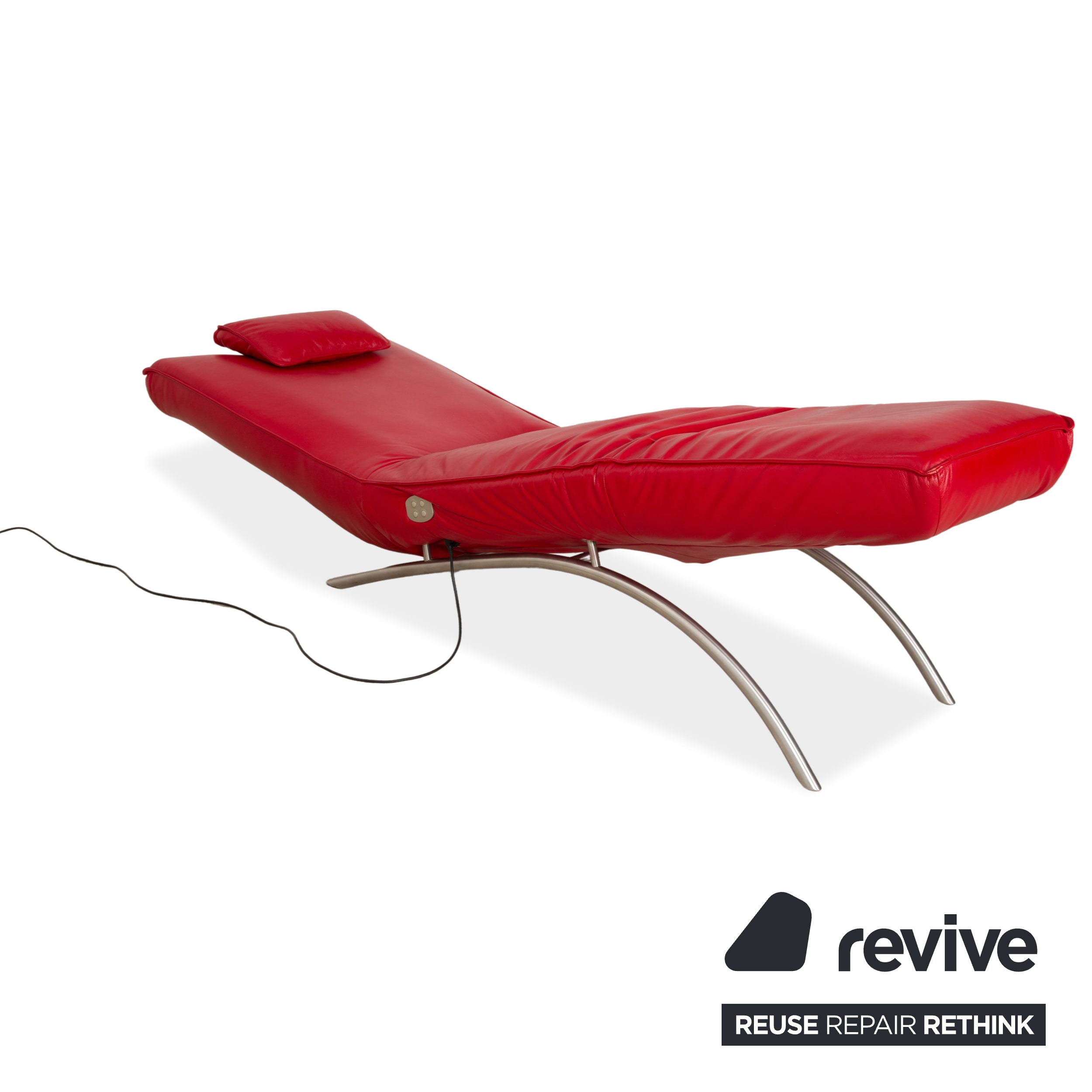 Chaise longue en cuir Koinor Jonas Rouge fonction électrique