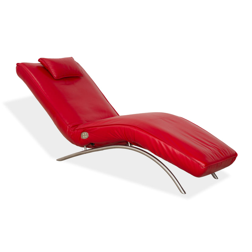 Chaise longue en cuir Koinor Jonas Rouge fonction électrique