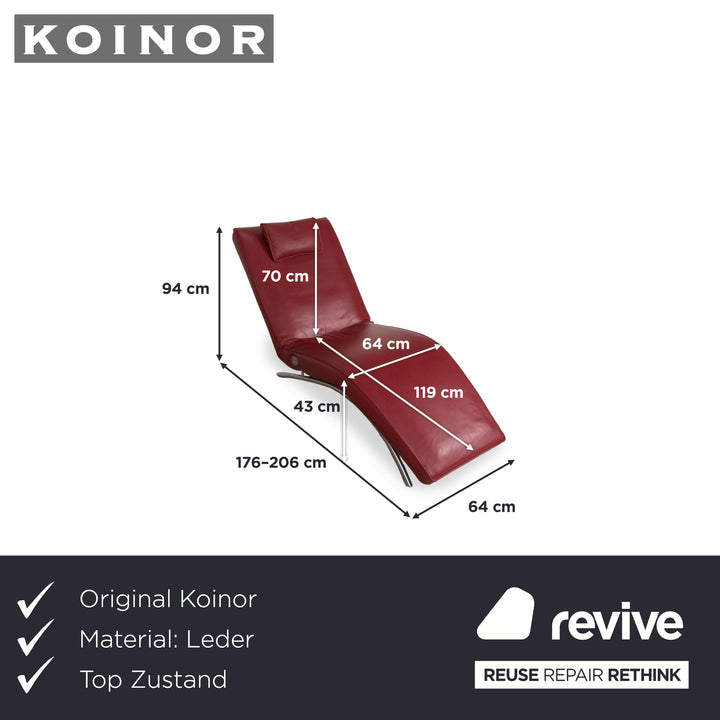 Koinor Jonas Leder Liege Rot elektrische Funktion