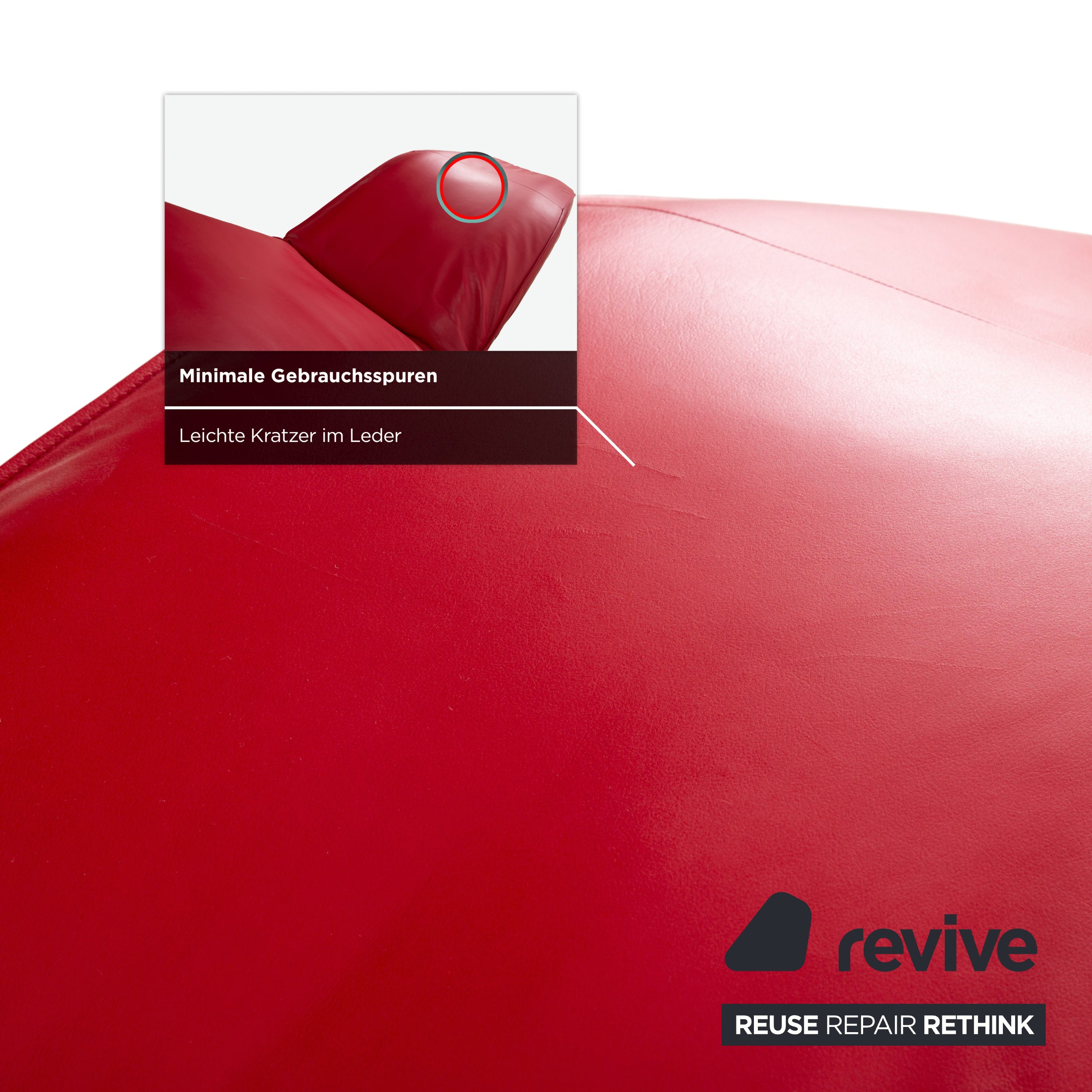 Chaise longue en cuir Koinor Jonas Rouge fonction électrique