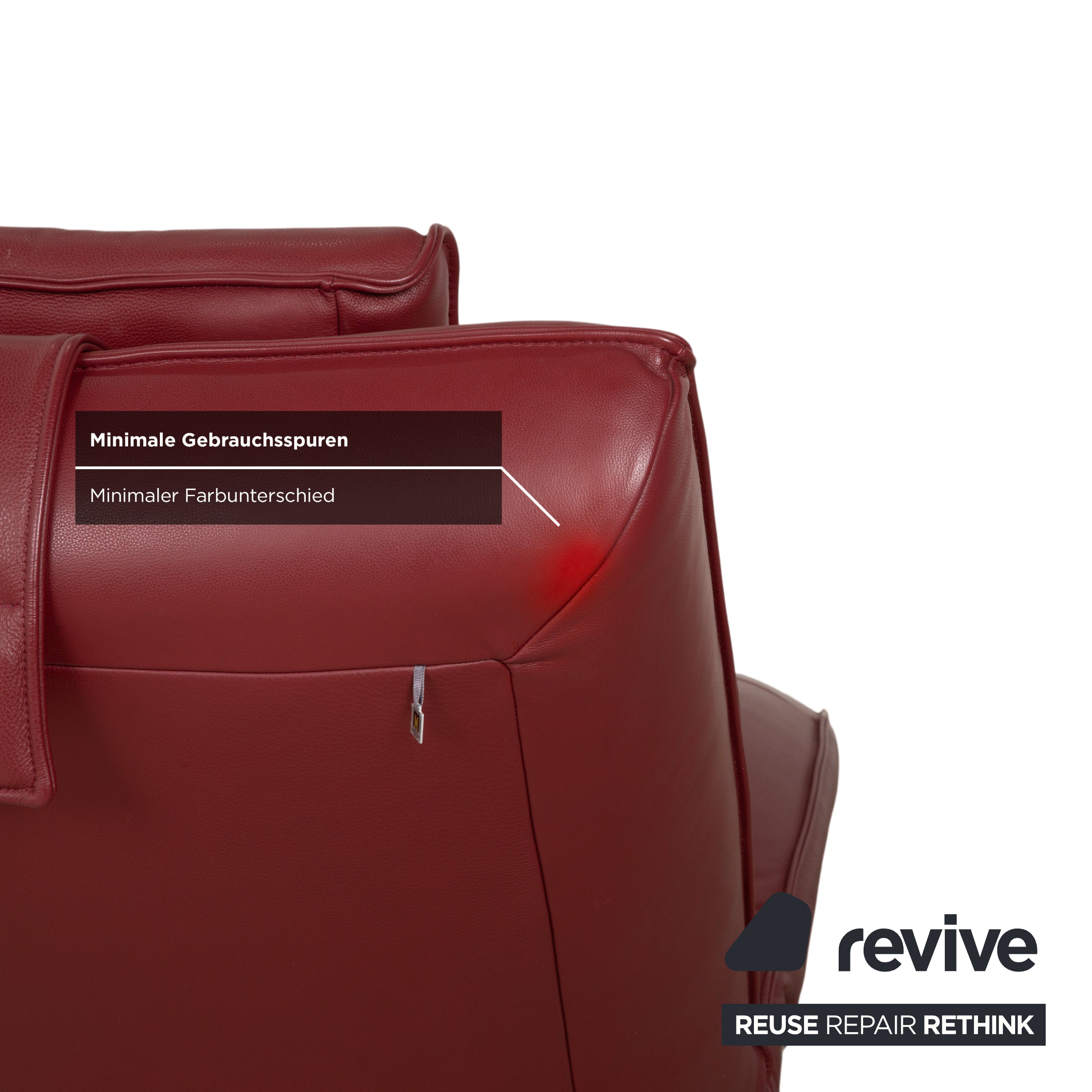 Fauteuil inclinable en cuir rouge Koinor Jonas à piles électriques