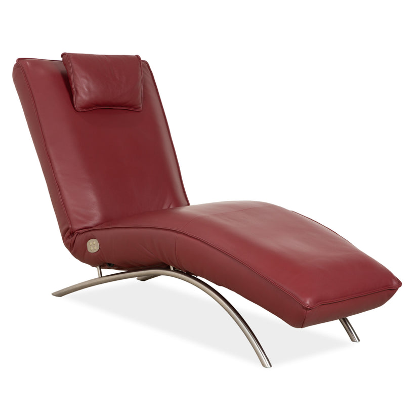 Fauteuil inclinable en cuir rouge Koinor Jonas à piles électriques