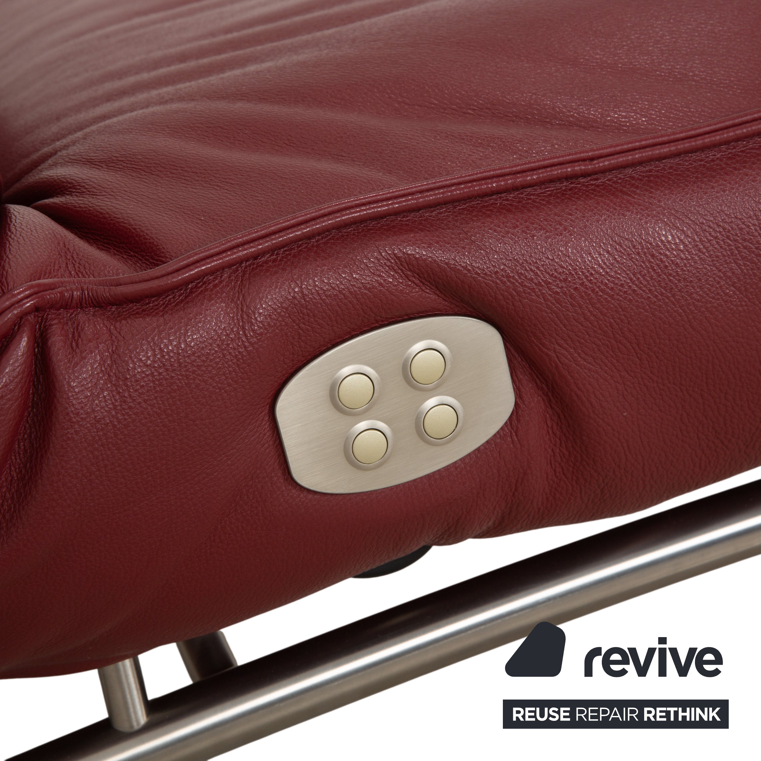Fauteuil inclinable en cuir rouge Koinor Jonas à piles électriques