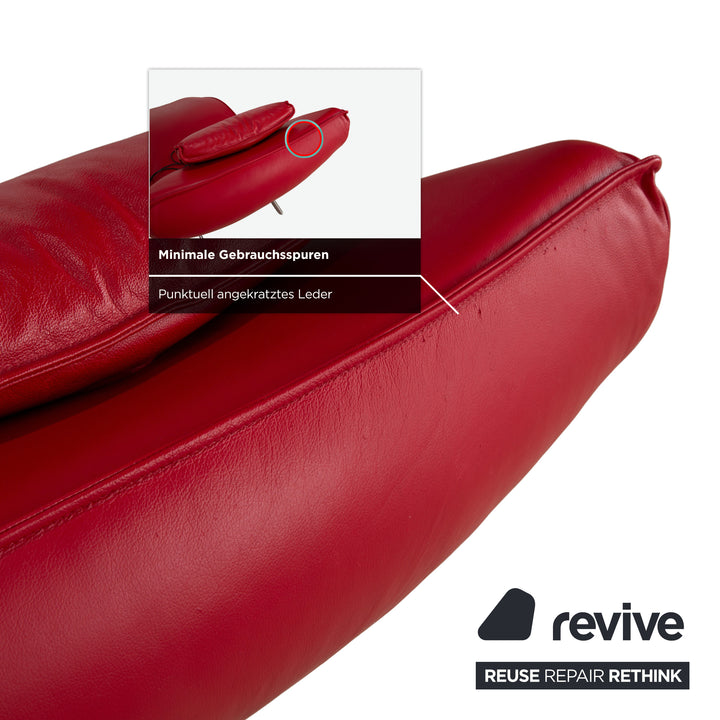 Koinor Jonas Leather Lounger Red electric function