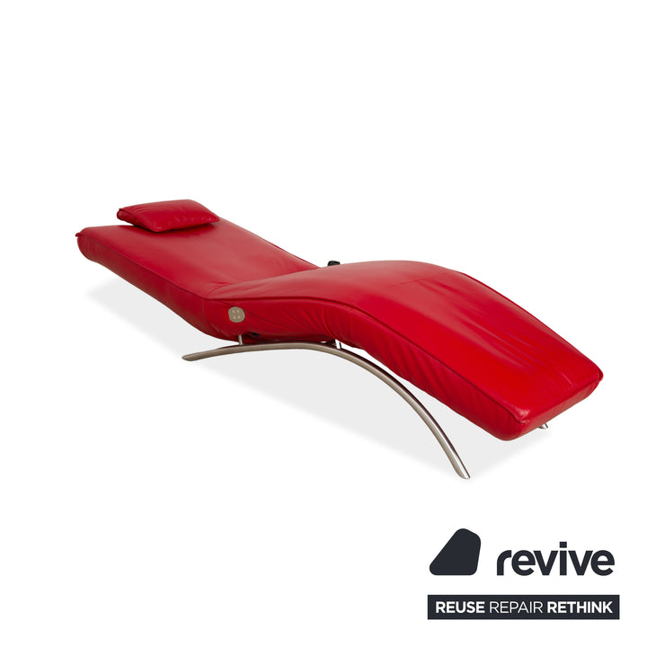 Koinor Jonas Leather Lounger Red electric function