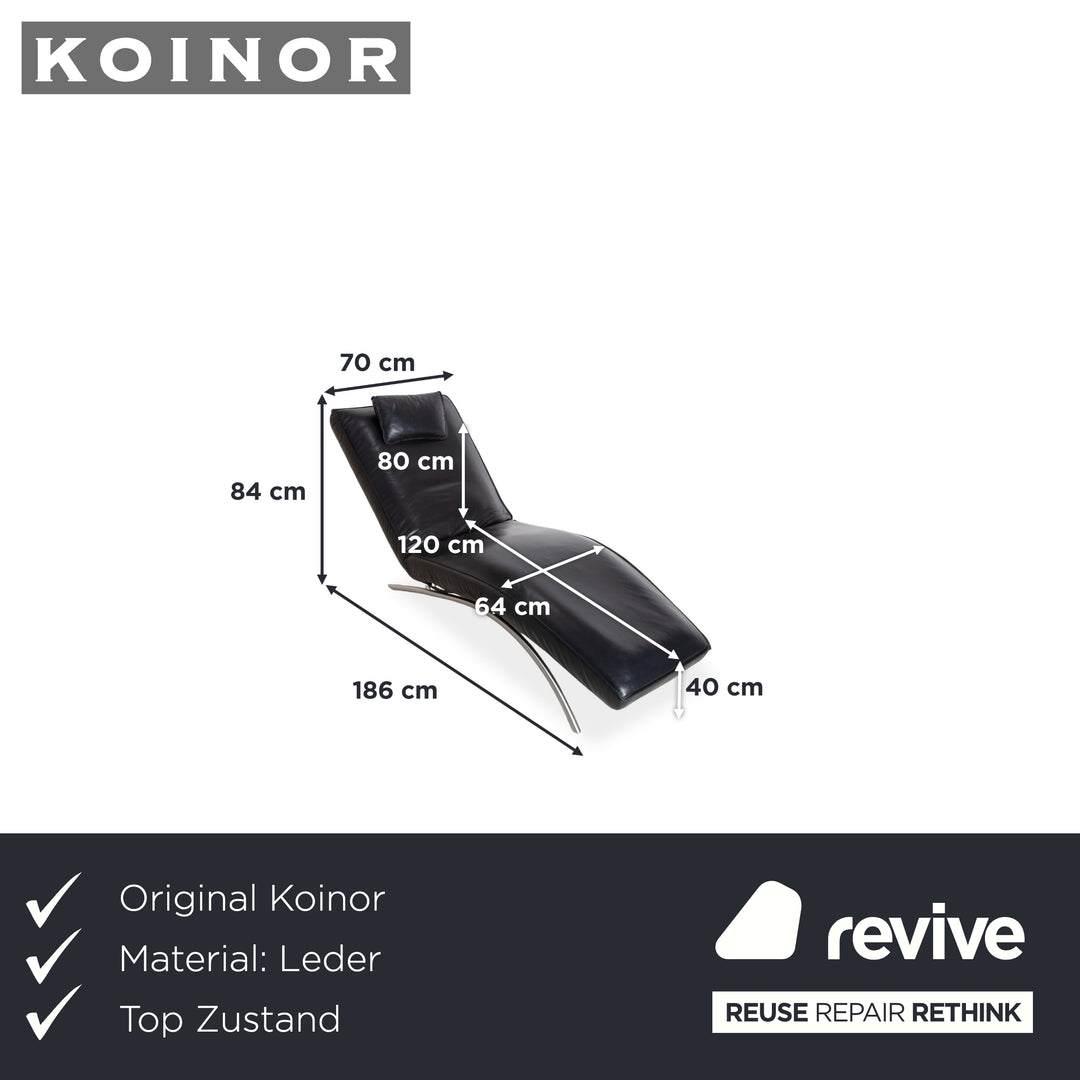 Koinor Jonas Leather Recliner Black