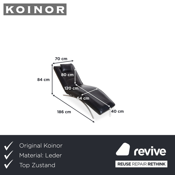 Koinor Jonas Leather Recliner Black