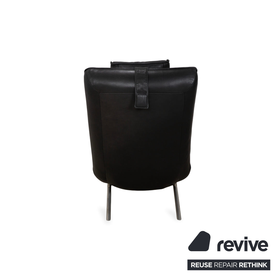 Koinor Jonas Chaise Longue en Cuir Noir Fonction Électrique