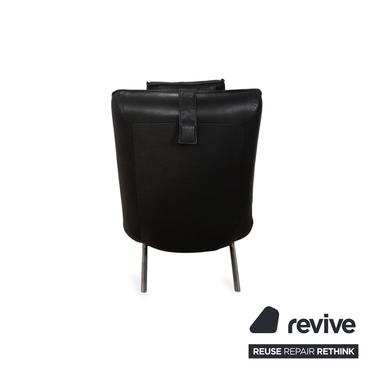 Koinor Jonas Chaise Longue en Cuir Noir Fonction Électrique