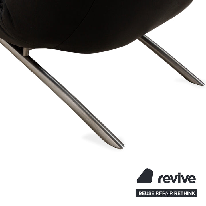 Koinor Jonas Chaise Longue en Cuir Noir Fonction Électrique