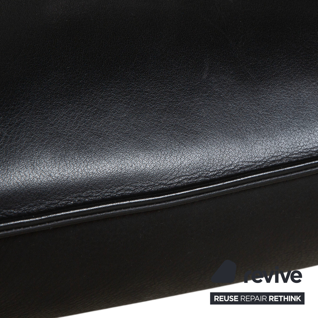 Koinor Jonas Chaise Longue en Cuir Noir Fonction Électrique