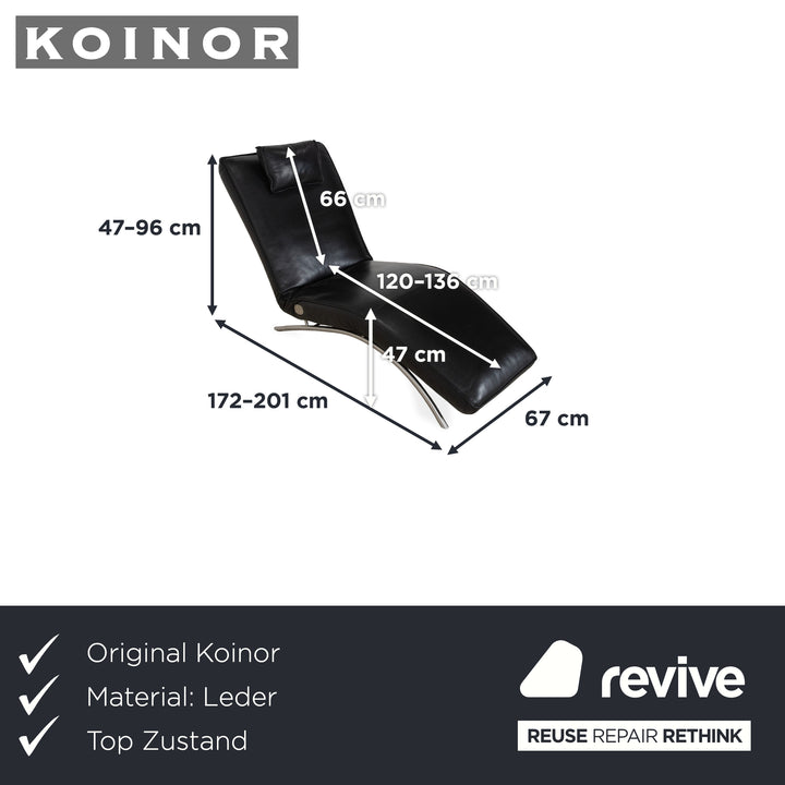 Koinor Jonas Leder Liege Schwarz elektrische Funktion