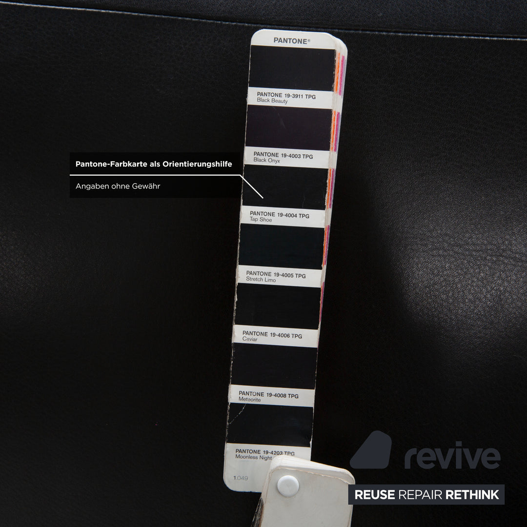 Koinor Jonas Chaise Longue en Cuir Noir Fonction Électrique