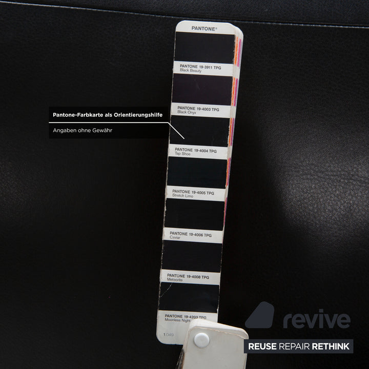 Koinor Jonas Chaise Longue en Cuir Noir Fonction Électrique