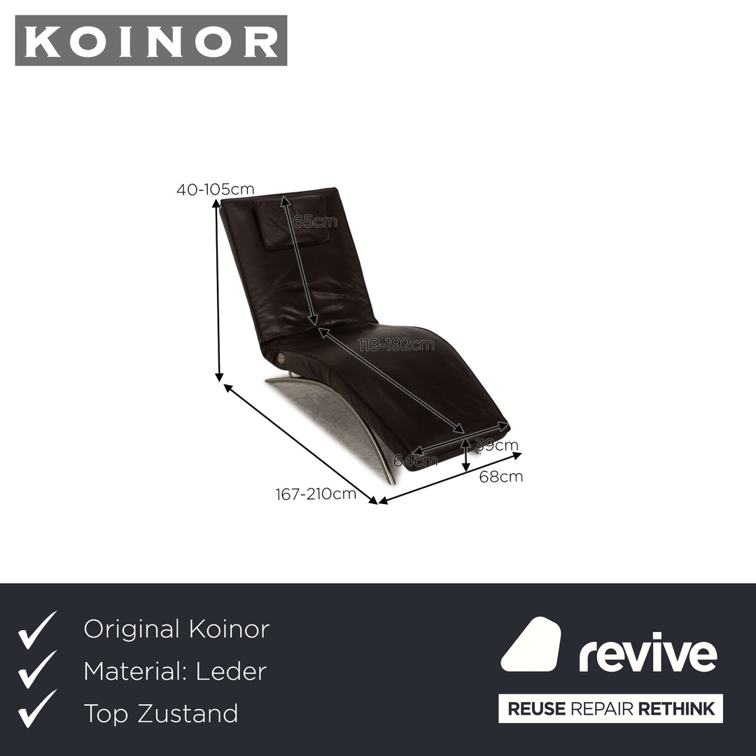 Koinor Jonas Leder Liege Dunkelbraun Relaxliege Sessel elektr. Funktion